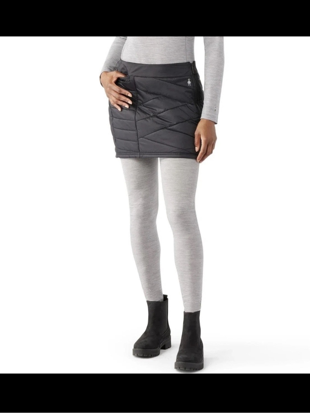Smartwool Smartloft 120 Mini Skirt Womens Medium Black Quilted Insulated Outdoor